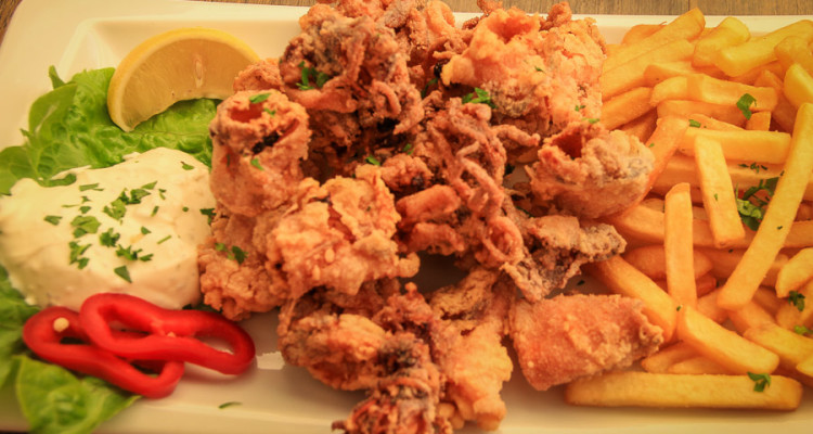 Simple fried seafood at Primosten