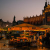 Krakow at night time - The main square at Rynek Glowny
