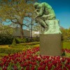 Side garden and the Thinker, at the Glyptotek museum, Copenhagen