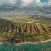 Flying above Diamond Head - Helicopter ride around Oahu