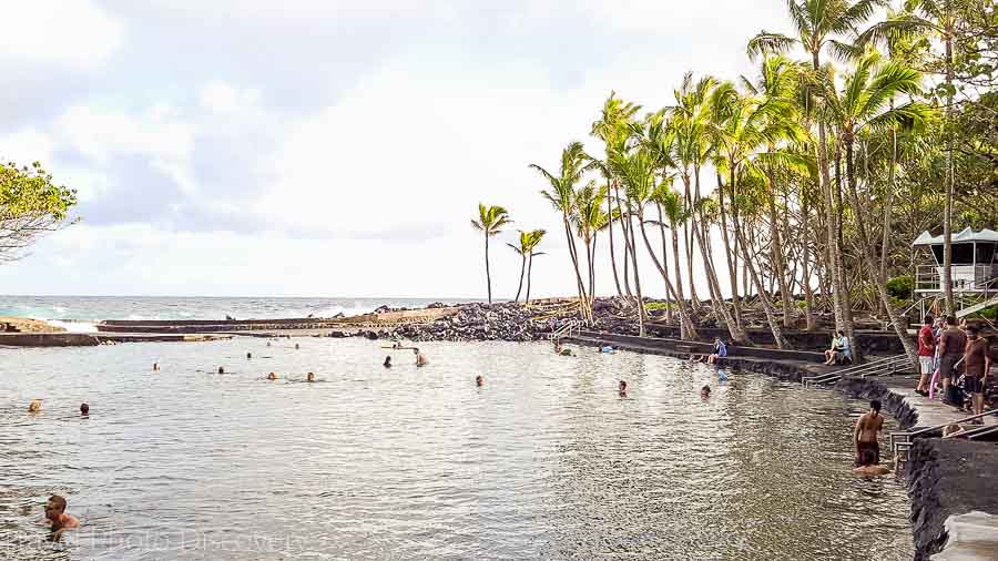 Enjoying the warm ponds at Ahalanui, Big Island