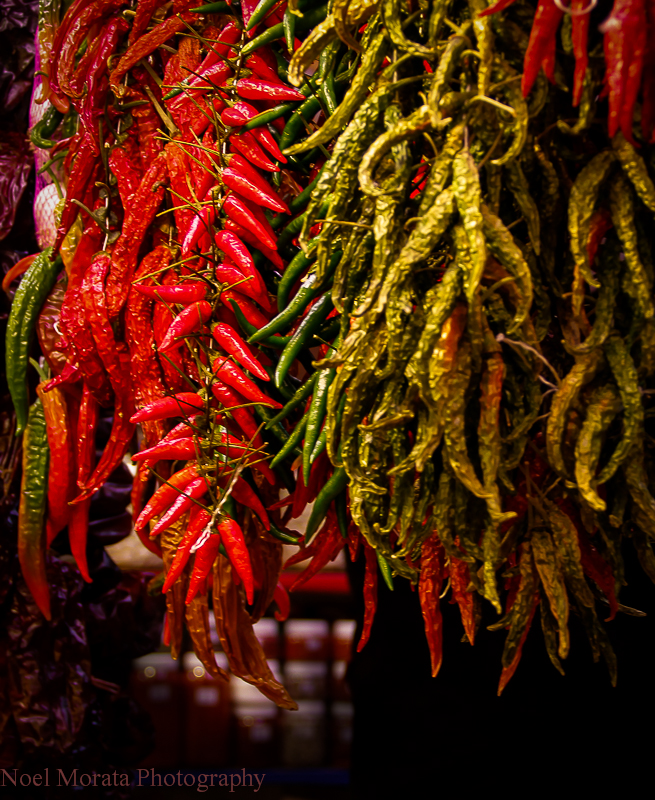 Colorful regional peppers on display