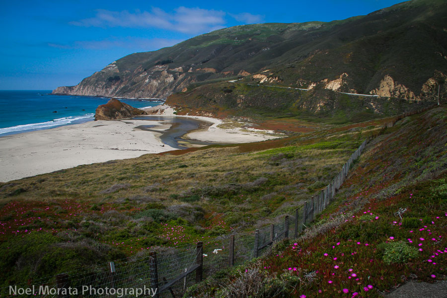 Big Sur - a sandy beach cove and stream bed