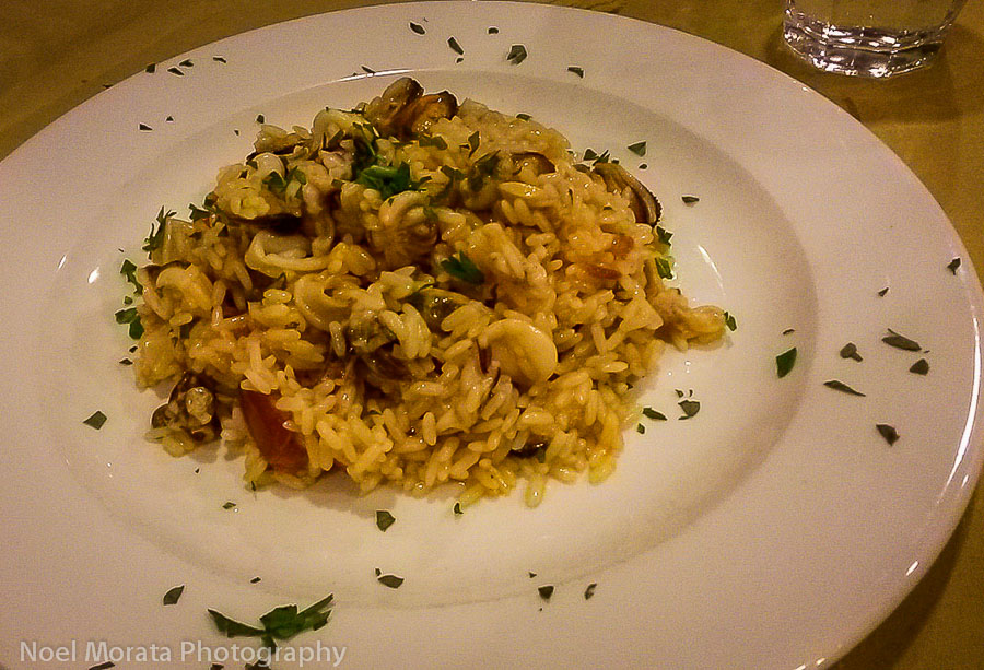 Local seafood risotto