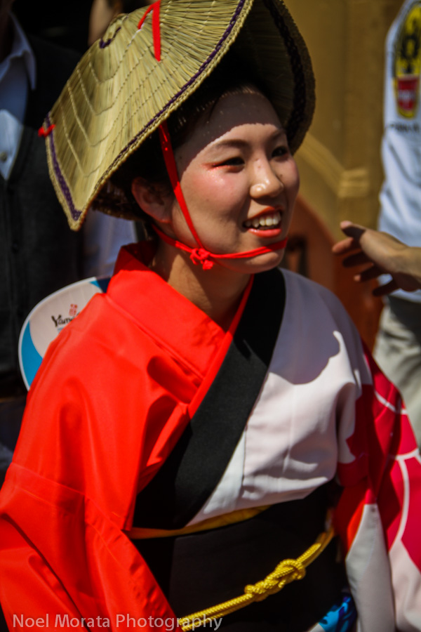 Smiling geisha at Cherry Blossom festival