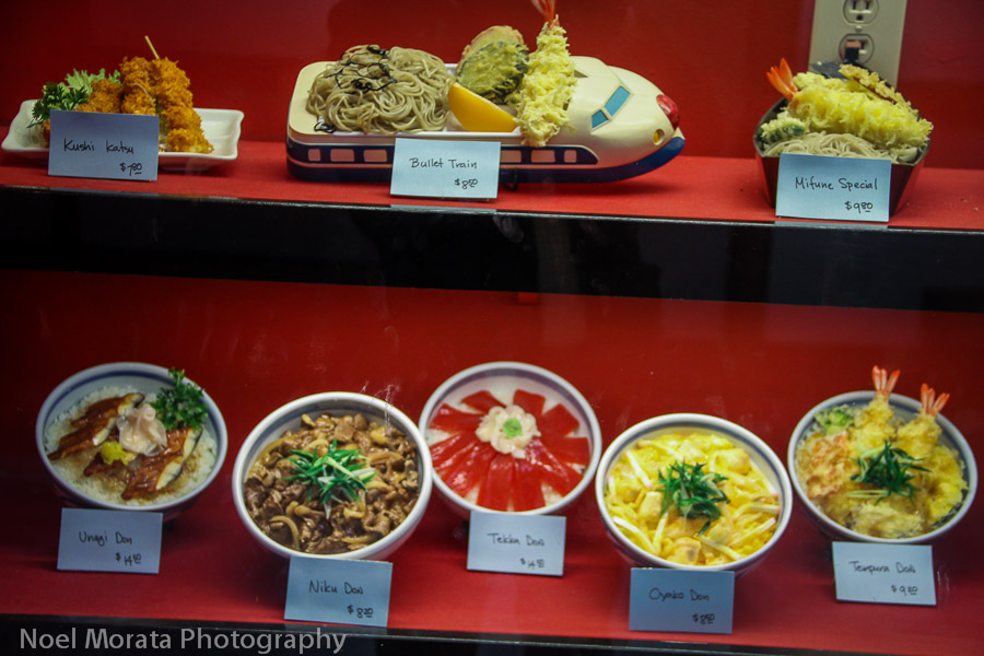 Japanese food displays in Japan town