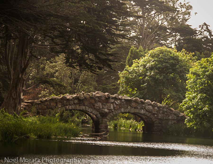 Stone bridge at Stow Lake in Golden Gate park