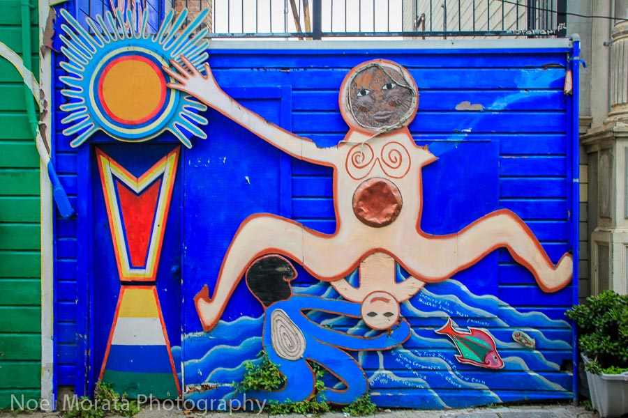 Graphic compositions in the Mission district,street art