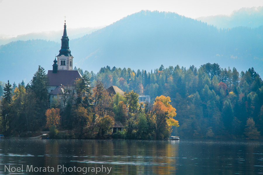 Moring views -The Church of the Assumption at Lake Bled