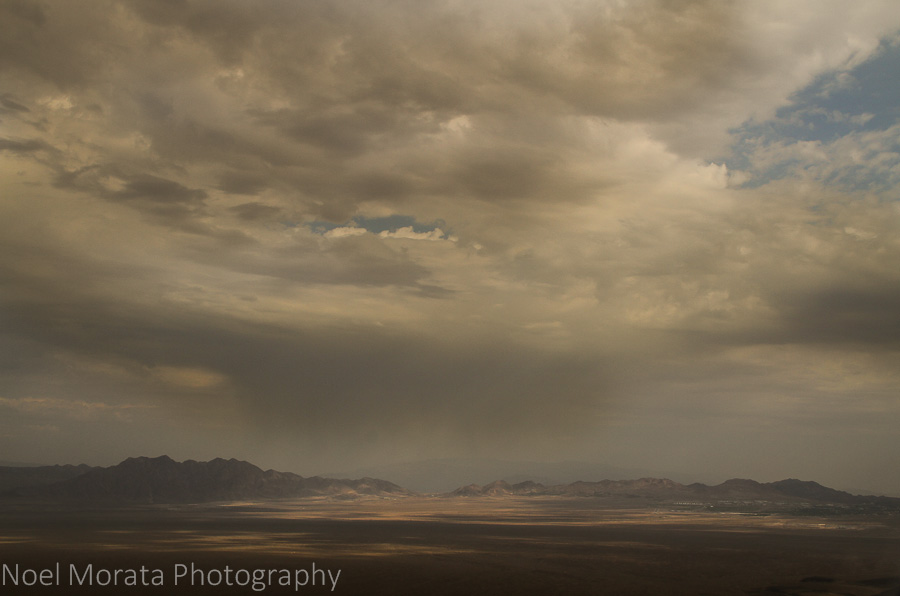 Dramatic clouds over the desert plains outside of Las Vegas