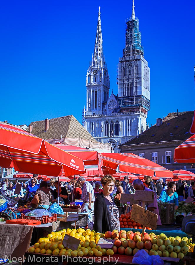 Dolac market in lower town, Zagreb