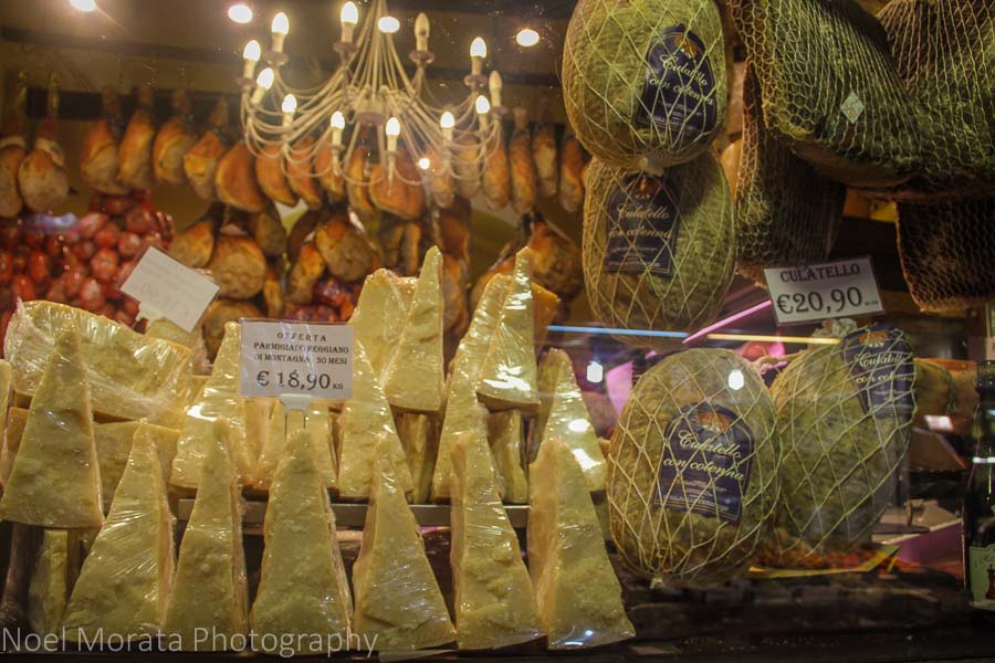 A cheese and specialty cured meats store at the Quadrilatero