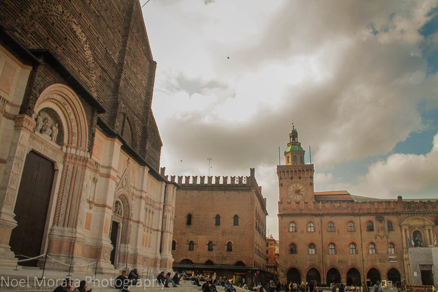 The cathedral and Piazza Maggiore in Bologna