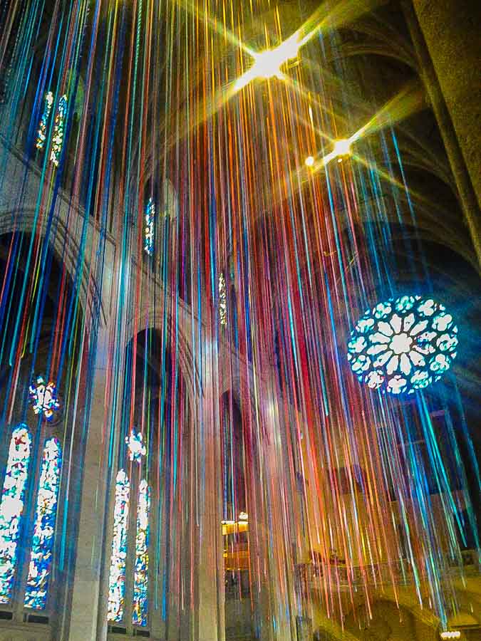 The festive interior at Grace Cathedral