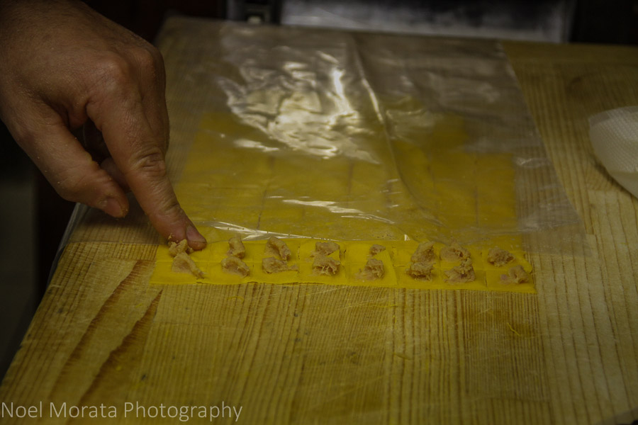 Making tortellini at Podere San Giuliano