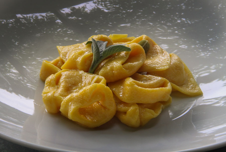Bolognese Pumpkin Tortellini in a simple butter and sage sauce