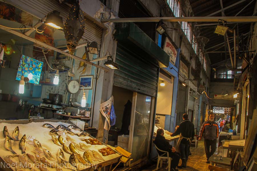 Fish vendor at Thessaloniki Modiano Market