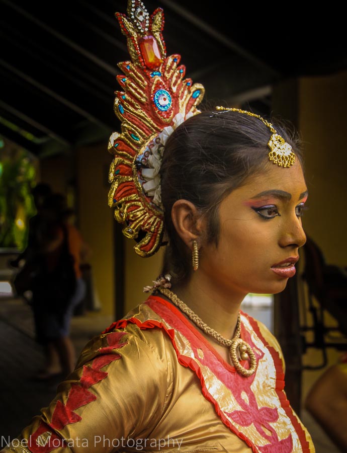 Graceful Sri Lankan dancer in traditional costume