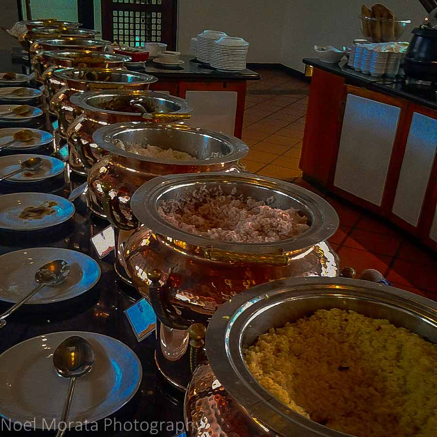 A variety of coconut based curries at Cinnamon Hotels