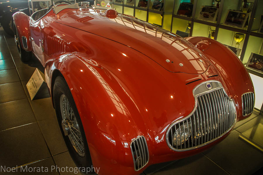 Vintage red racing model at Museo Nicolis