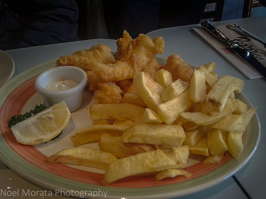 Fresh fish and chips at Poppies in East London