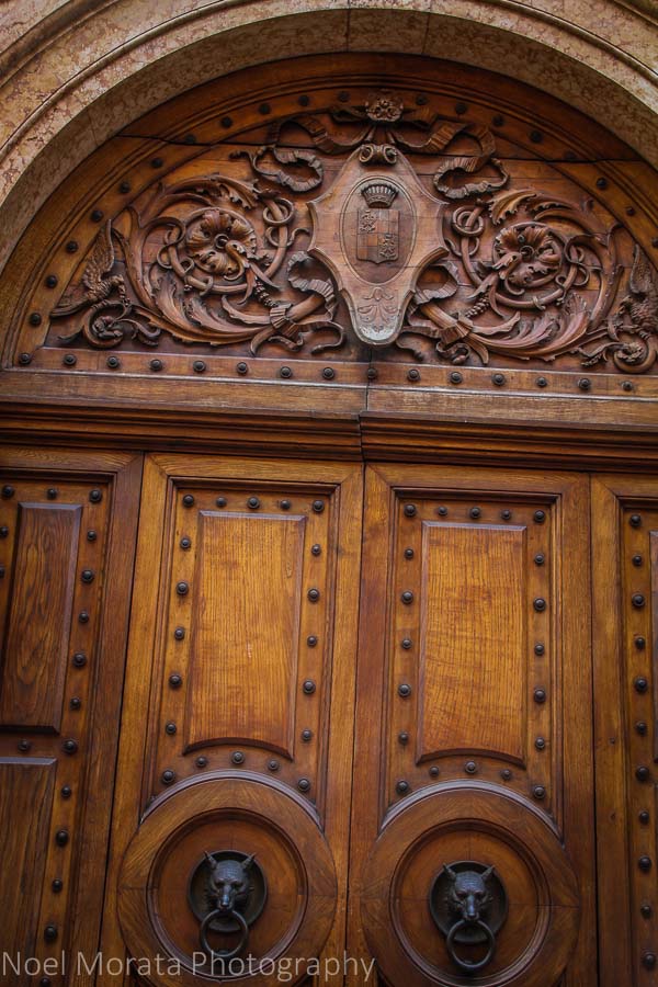 Elaborate carved doors and portals at Verona, Italy