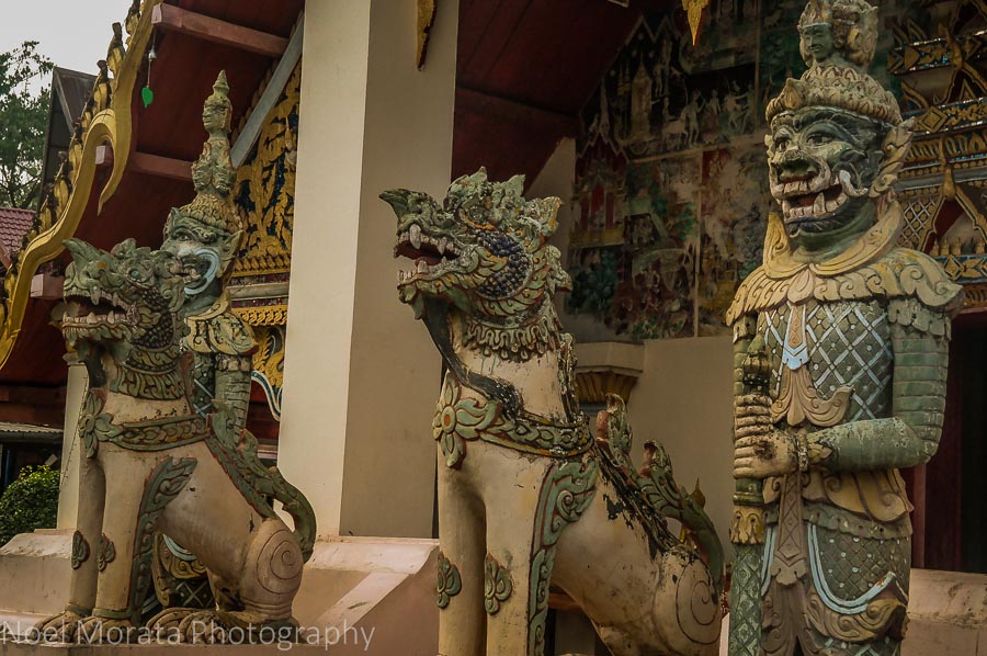 Temple guardians at Chiang Khan Wat