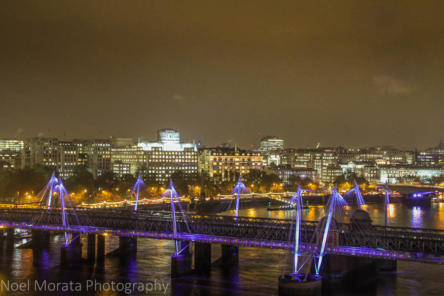 Views of the Thames river from the London Eye
