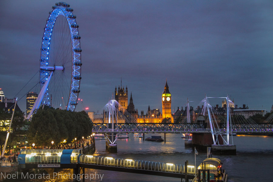 View of the London Eye and Big Ben