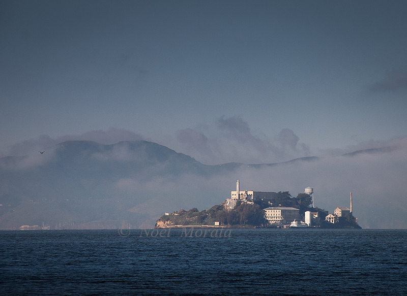 Alcatraz island landscape scene, San Francisco, California