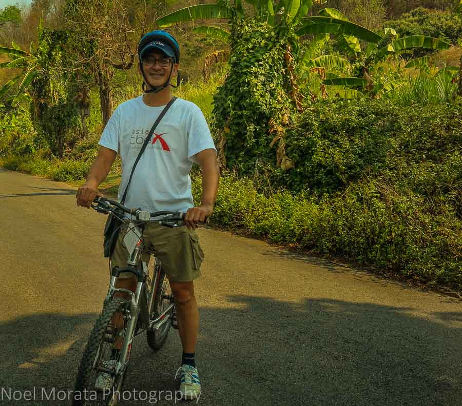 Biking along the rural roads to a tea plantation in Northern Thailand