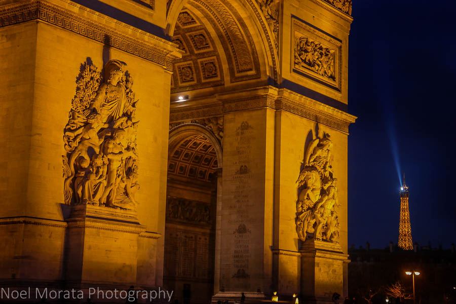 Arc de Triomphe and the Eiffel Tower
