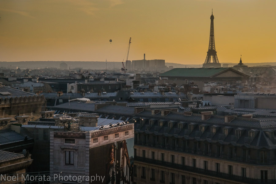 Sunset in Paris with the Eiffel tower in the background