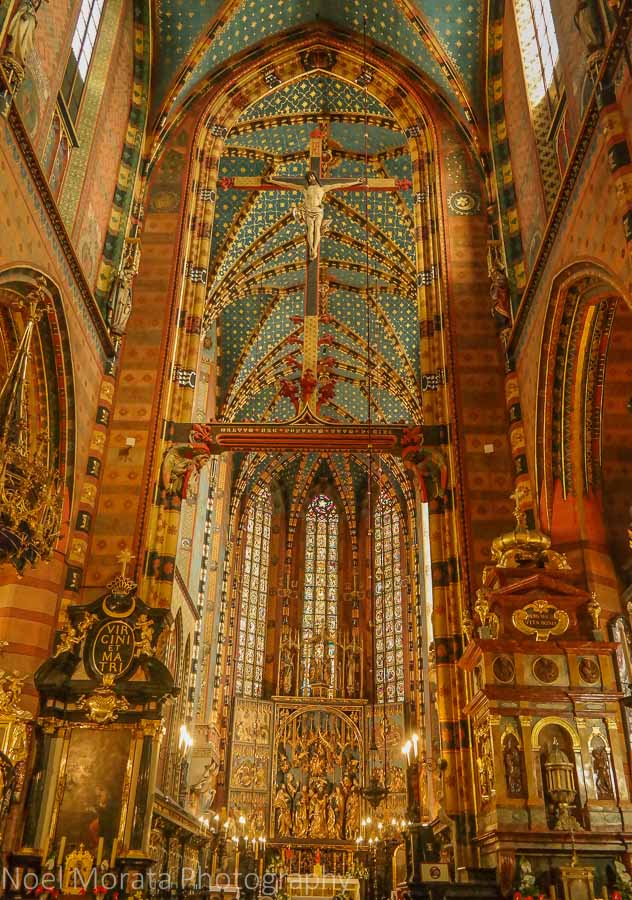 Interior details of St. Mar's basilica, Warsaw