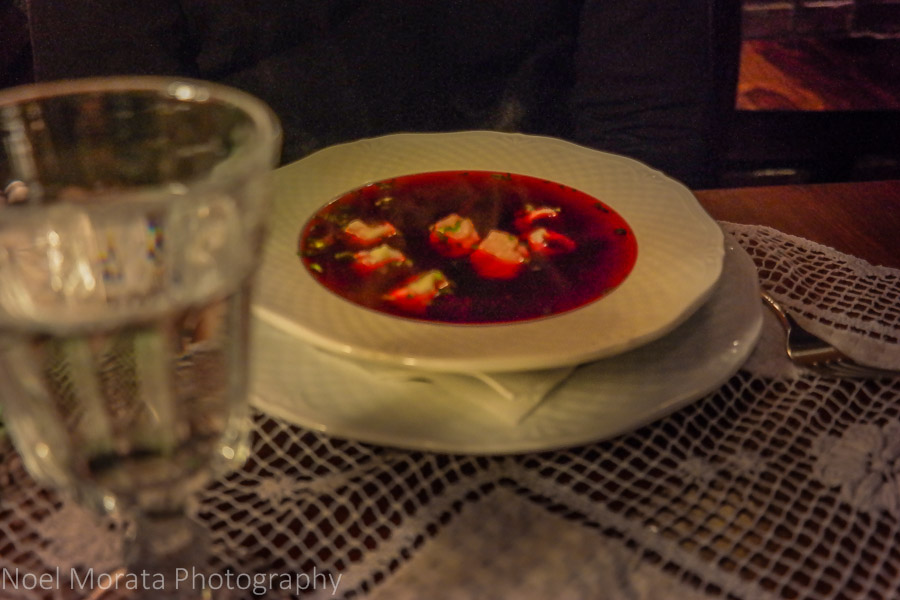 Jewish beet borscht in the Kazimierz