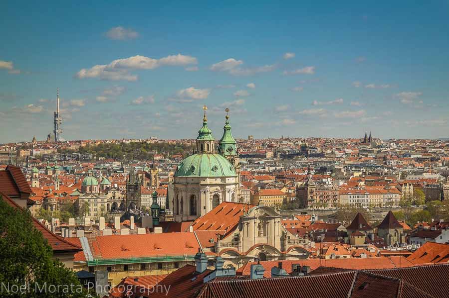 Scenic panorama of the city from Prague castle