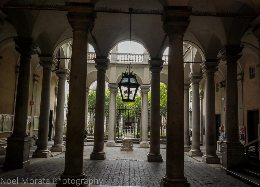 Elaborate entryways at Via Balbi - Genoa's Unesco World Heritage Sites