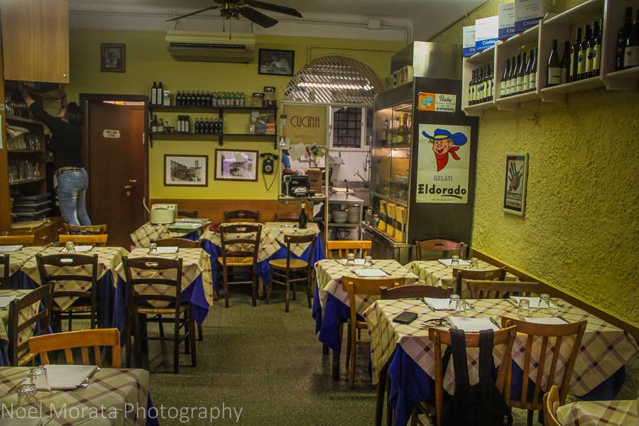 A simple trattoria in Trastevere; tasting specialty and local foods