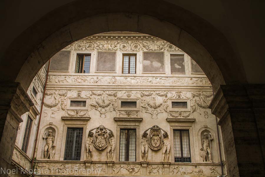 A stunning building façade in the Campo Fiori, Rome