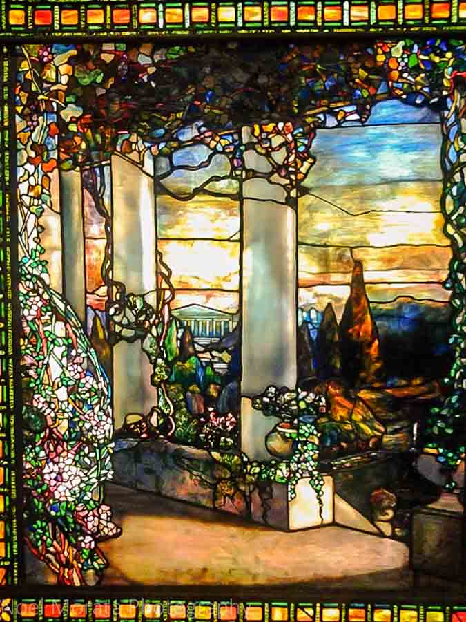 Tiffany glass window at the Cleveland Museum of Art
