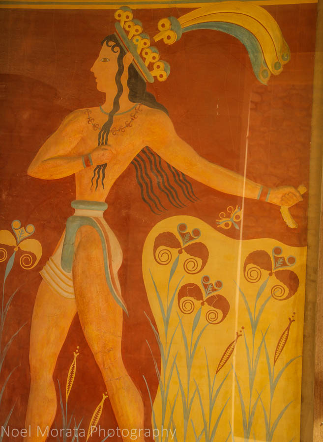 Wall mural at Knossos - A visit to Knossos in Crete