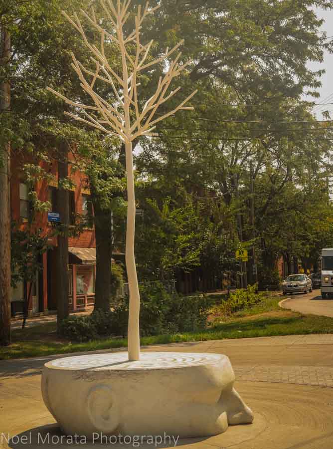 Outdoor sculpture at Tremont district in Cleveland, Ohio
