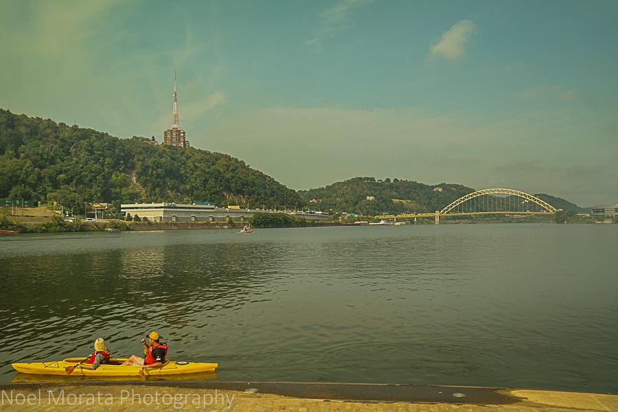 Riverfront panorama - - A first impression of Pittsburgh