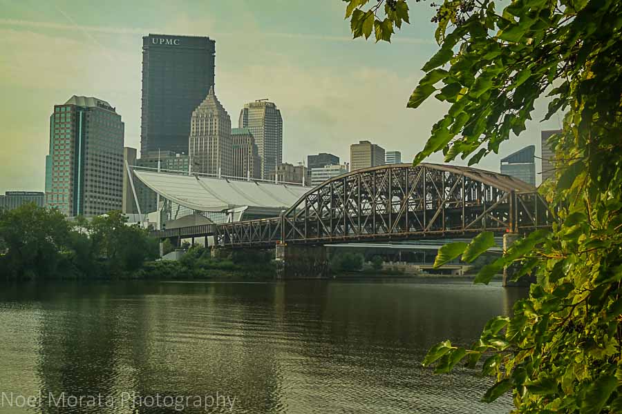 Allegheny riverfront facing Pittsburgh, Pennsylvania