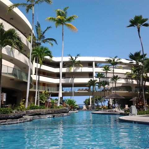 Sheraton's interior pool with waterfall feature