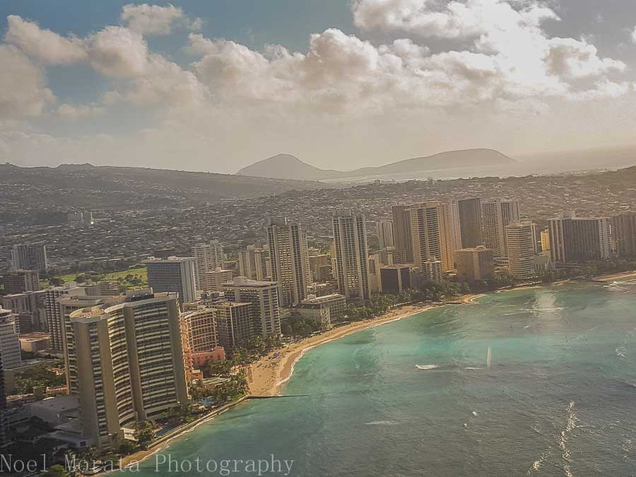 Coastal views above Waikiki - Helicopter ride around Oahu