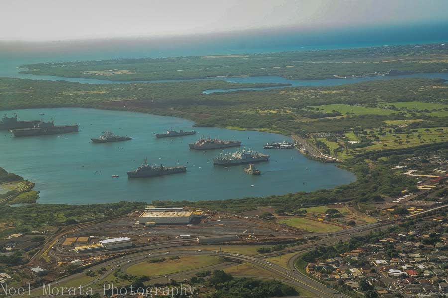 Pearl Harbor from above - Helicopter ride around Oahu