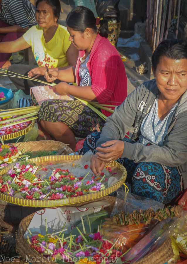 Flower vendors at a local market in Tabanan, Bali - Markets in Bali