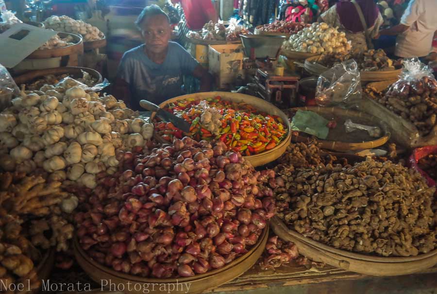Local produce sold with a vendor in Tabanan province in Bali