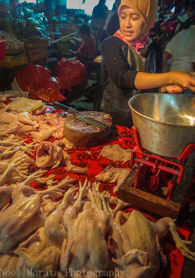 Local chicken vendor in Tabanan province in Bali
